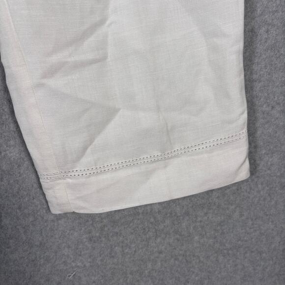 Emma James Linen Pants 10P Baggy Lined Trouser Eyelet Grandma Classic Nautical - Picture 4 of 13